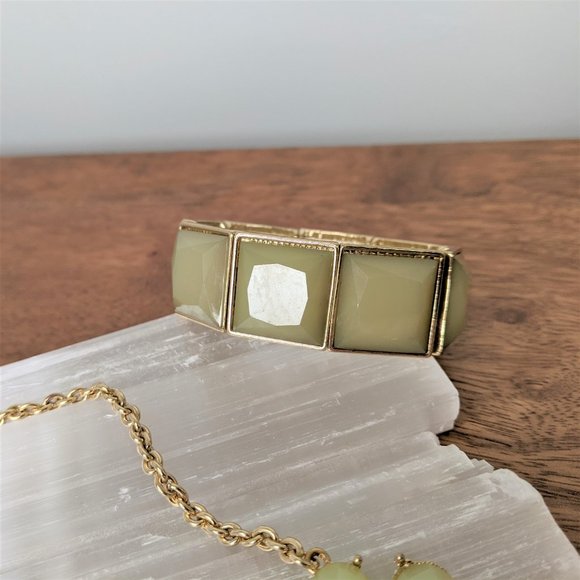 💚 Statement Necklace Bracelet Earring SET - Picture 13 of 16